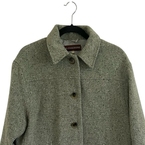AlexaChung Sage Green Mélange Wool Blend Jacket and Pants US 6 - Picture 7 of 16